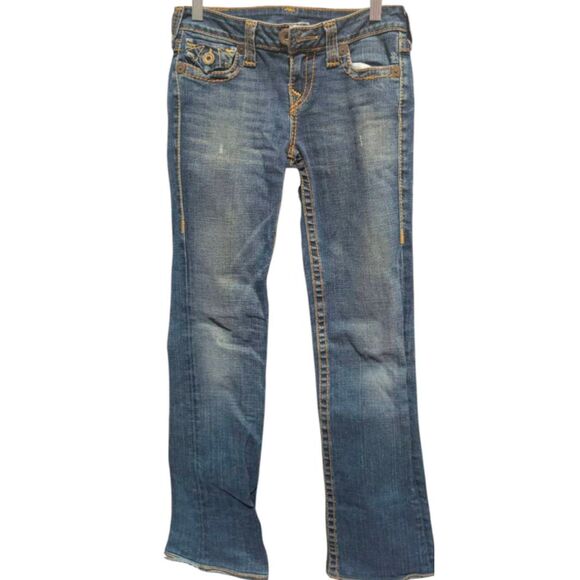 TRUE RELIGION Medium Wash Flap Pocket Bootcut Jeans Size 27 - Picture 2 of 3